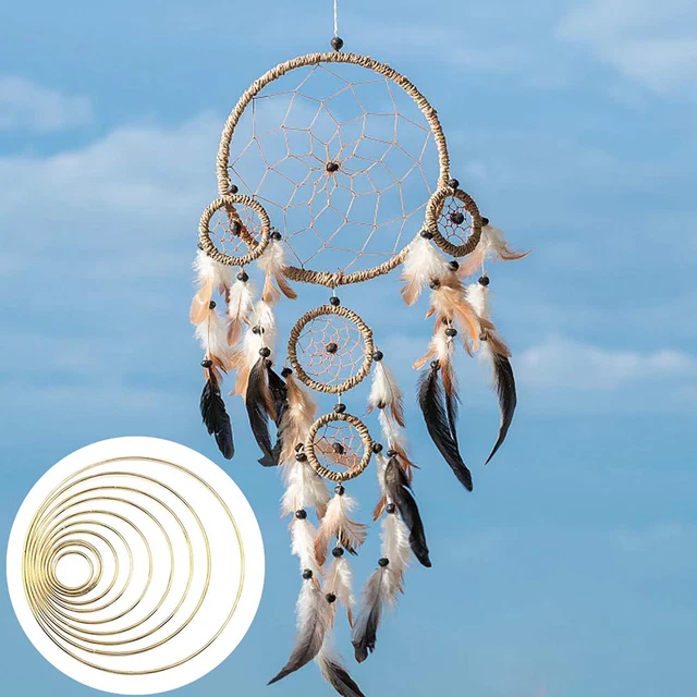 Neumáticos artesanales macramé de 10 piezas, neumáticos robustos multiusos para guirnaldas y corona, redondos