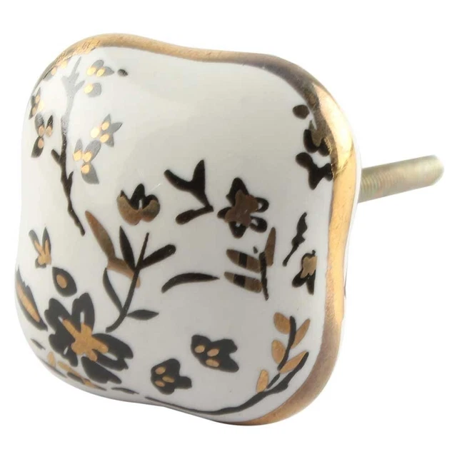 Fleur Céramique Tiroir Bouton Principal Porte Poignée pour Maison 5.08 CM Set 8
