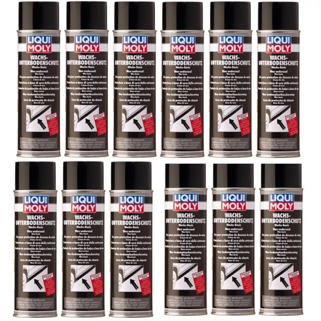 12x 500 ml Liqui Moly 6100 cera protección subsuelo negro antracita