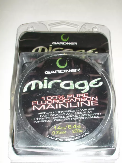 Gardner Mirage 100% Fluorocarbono Mainline 6.4kg 200m Pesca de Carpa Anzuelo