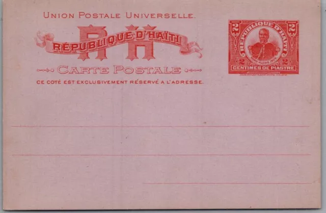 Schallstamps Haiti 1900-10 Postal History Stationery Postcard Unaddr