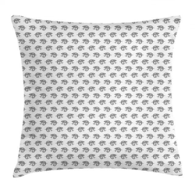 Reptile Housse de Coussin Caméléon Art Niveaux de gris