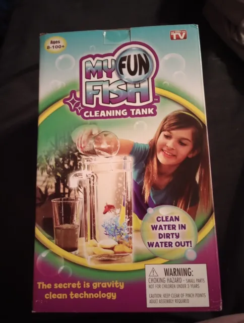 My Fun Fish Cleaning Tank 4.5" x 4.5" x 10" - New in Box Never Used