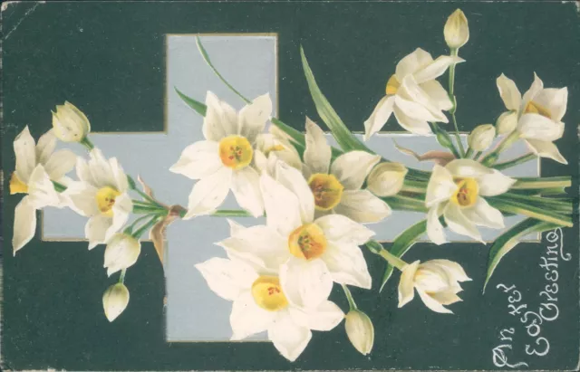 Easter greeting floral cross wildt and kray