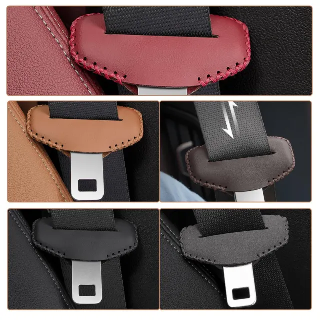 2x Universal Car Seat Belt Buckle Clip Protector PU Leather Interior Button Case