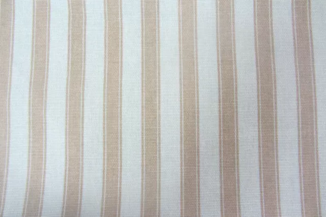 Eau de Nil & Beige Cotton Ticking Stripe Curtain/Craft Fabric 140cm wide