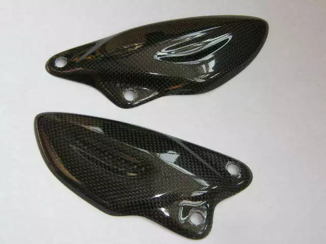 CARBON FIBRE Heel Plates Triumph Street Triple + Street Triple R 2007 to 2012