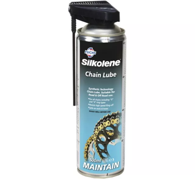 SILKOLENE SEMI-Synthetic Blend No-Fling Drive Chain Lube Protectant 500ml Spray