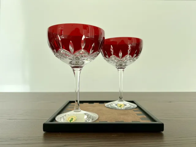 Waterford Lismore Pops Ruby Red Cocktail Martini Glass Set of 2 BNIB👍