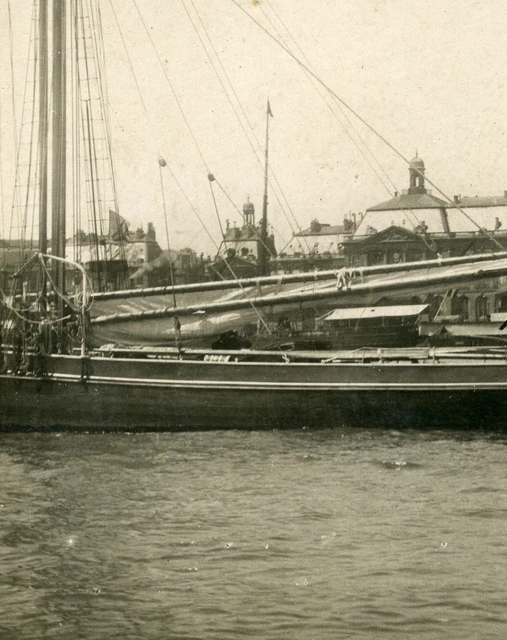 Bordeaux La Bourse Garonne Voilier Sailing Ship SIP old Photo Stereo View 1900'