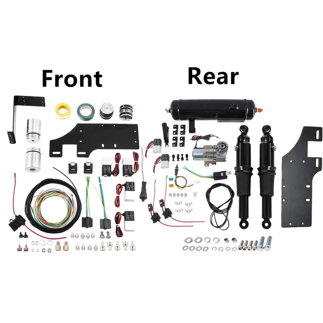FRONT AIR RIDE Lowering Kit+Rear Suspension Tank Fit For Harley Street