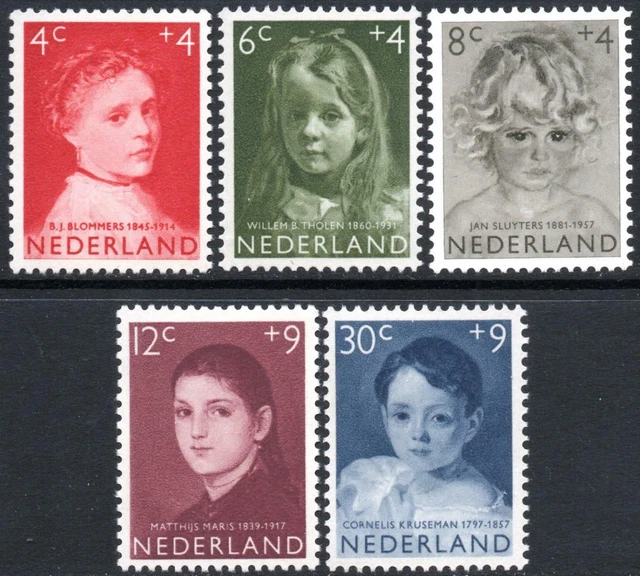 NETHERLANDS-1957 Child Welfare Fund Set Sg 857-861 UNMOUNTED MINT V40853