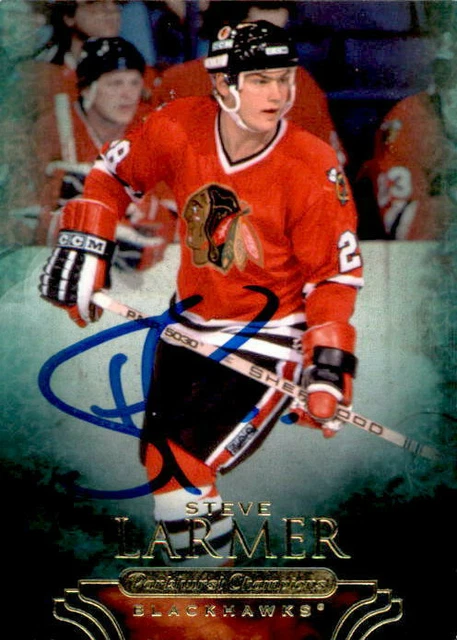 Steve Larmer SIGNED autographed 2011 PARKHURST CHAMPIONS card CHICAGO BLACKHAWKS