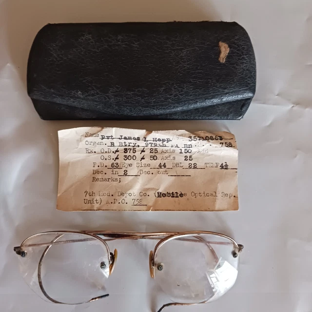 Vintage 1940s Military Issued Shuron 12k Gold Filled Bifocal Glasses Vintage 1940s Military Issued Shuron 12k Gold Filled Bifocal Glasses