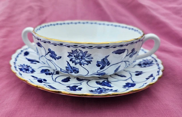 Tasse Et Soucoupe Géantes Italiennes Spode – Bleu Et Blanc – Style Classique Campagne Italienne