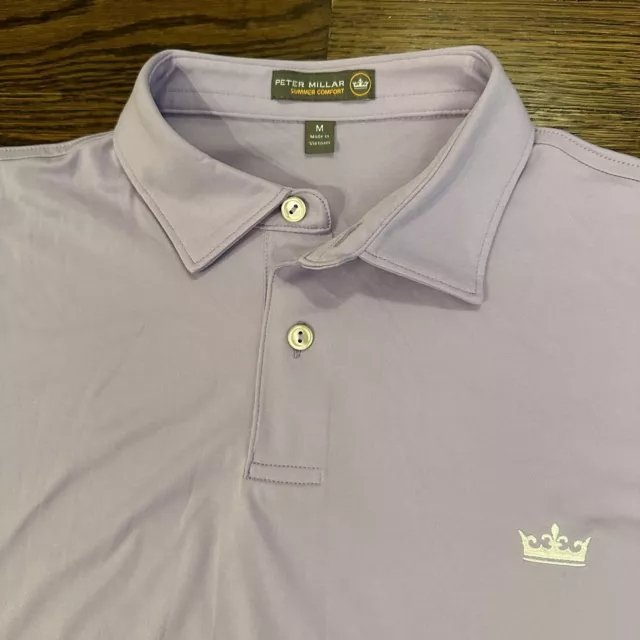 Peter Millar Summer Comfort Mens Golf SS Polo Shirt Sz Medium Purple