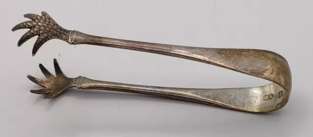 Sterling Silver Claw Foot Sugar Tongs WA Birmingham 1921