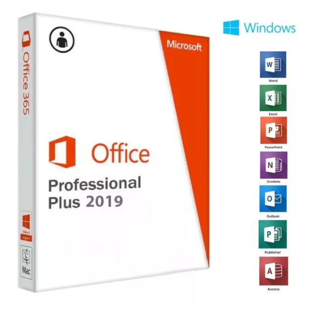 Microsoft Office 2019 Professional Plus, Kein ABO , Windows 10/ 11 Neu Deutsch