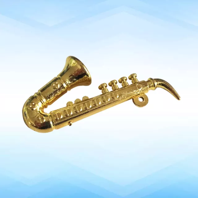 3 PIEZAS mini instrumentos saxofón 1:12 - dorados