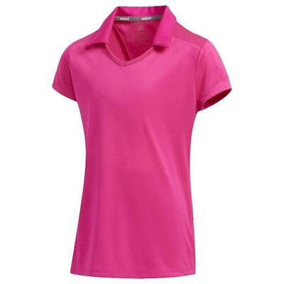 ADIDAS per bambine. Bambini Tinta Unita Fashion Rosa Golf Polo Shirt età 11-12
