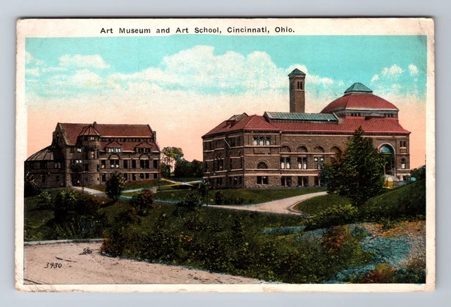 Cincinnati OH-Ohio, Art Museum & Art School, Antique Vintage c1925 Postcard