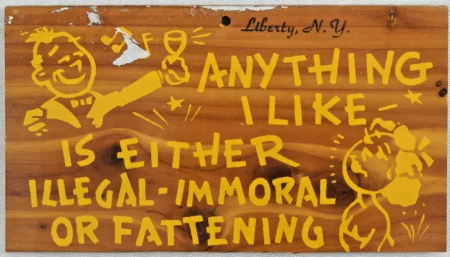 Original Ceda-Card Comic Joke - Liberty, New York - Vintage Wooden Postcard