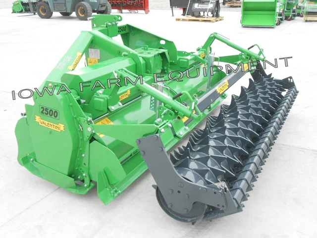 10' HvyDty Rotary Tiller &Packer Roller w/Hyd Adj: Valentini U3000 3PT,PTO,170HP