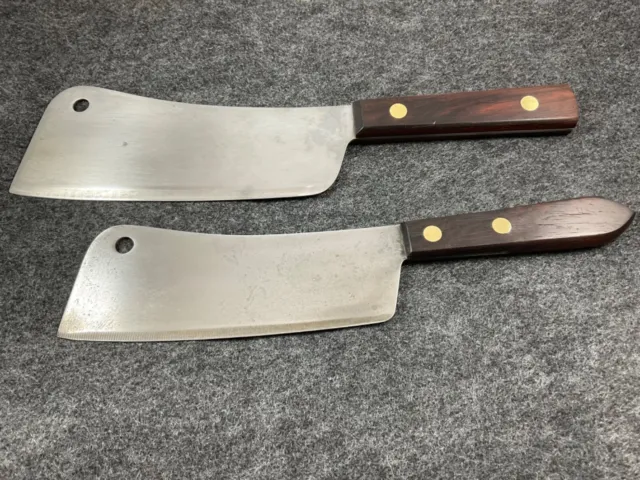 Lot of 2 Robinson Knife Co. Meat Cleavers Carbon Steel