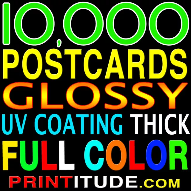 10,000 POSTCARDS 4" x 11" FULL COLOR  GLOSSY 4x11 +FREE Custom Postcard Design