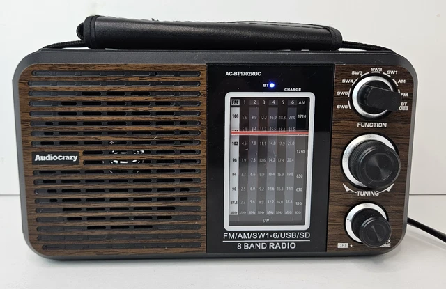 AM FM PORTABLE Radio Shortwave Radio With Bluetoothradio Plug In Wall ...