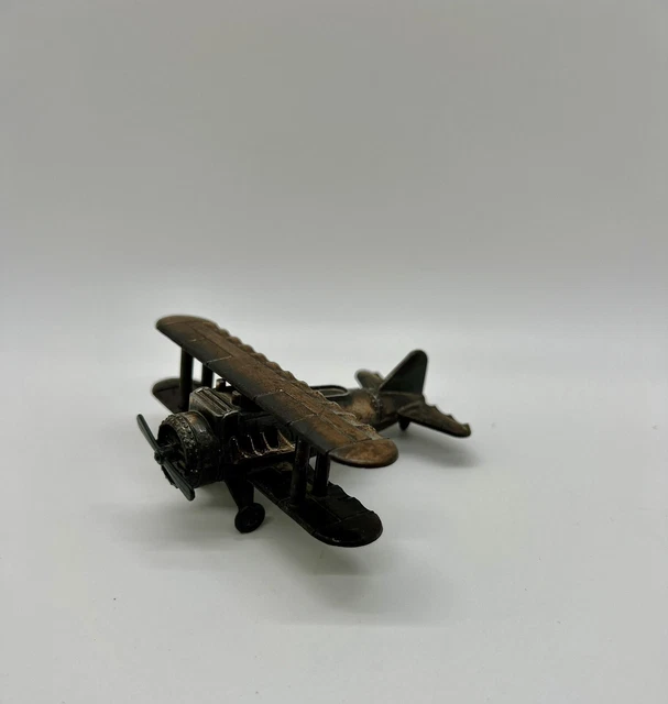 VINTAGE DIE CAST Metal BiPlane Pencil Sharpener Airplane Fighter 8.99