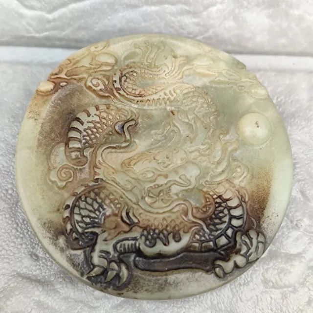 Old Chinese hand-carved natural jade pendant necklace antique collection c-05