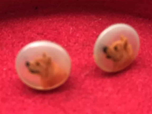 Norwich terrier earrings Handpainted vintage