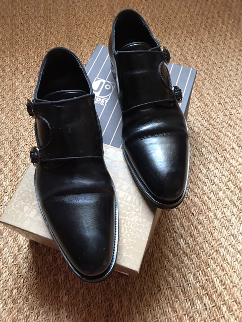 Chaussures Homme A Boucles En  Cuir Noir " Monk Strap Shoes" Taille 42 .