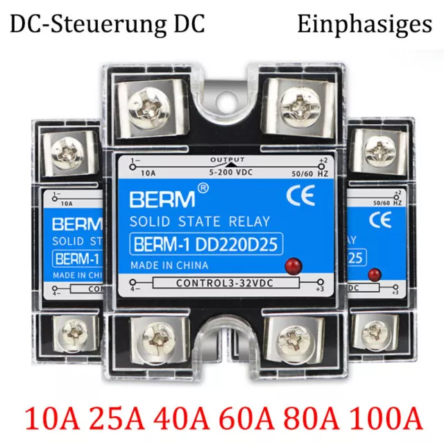 10-100 Amp Einzelphase MGR-1 Halbleiterrelais Modul SSR DC 3V-32V Zu DC 5V-200V