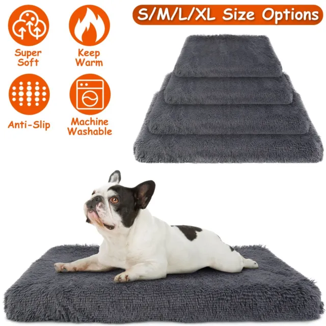 Pet Calming Bed Dog Cat Sleep Cushion Soft Mat Pad Warm Carpet with Long Plush