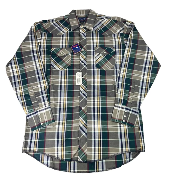 Chemise Vintage Miller Western Wear - Homme Taille L - Plaid Perle Snap 90s