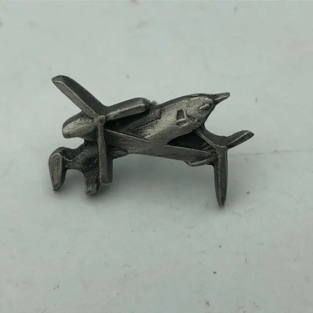 Twin Propellor Plane Lapel Pin Aircraft Small Vintage 1986 Buckle Connection