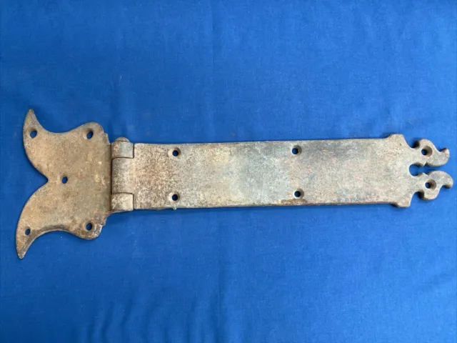 Vintage Antique Extra Heavy Cast Iron Barn Door Shed Strap Hinge 20 1/2"