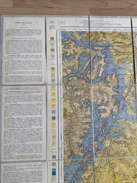 Carte Géologique detaillée N°69 Nancy Topographique Etat-Major Meurthe & Moselle 2
