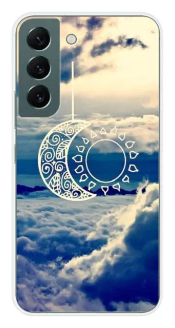 Printed silicone case compatible with Samsung Galaxy S22 Moon sun