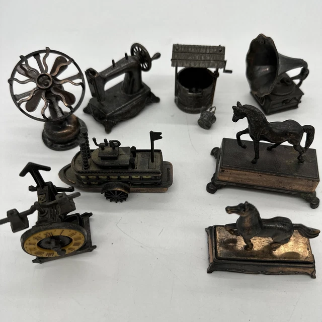 VINTAGE PENCIL SHARPENER Miniature Die Cast Metal Lot Of 8 Collectible