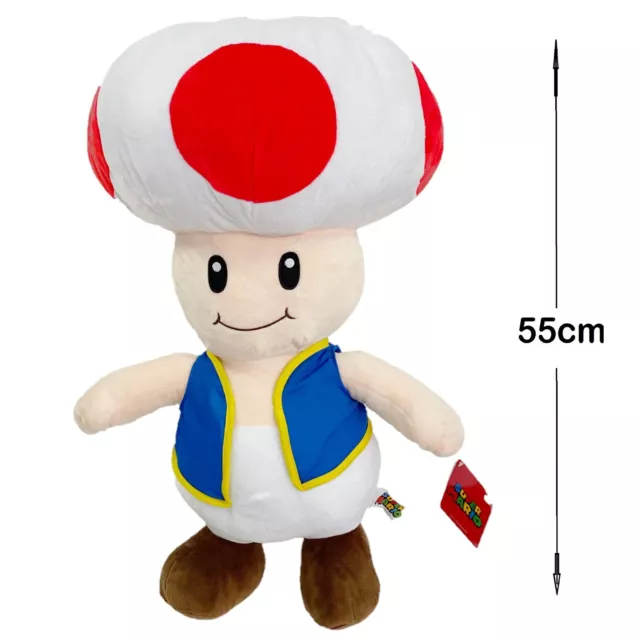 Super Mario Bros Toad 55cm  Peluche Grande, Originale Nintendo Bambini Ragazzi 3