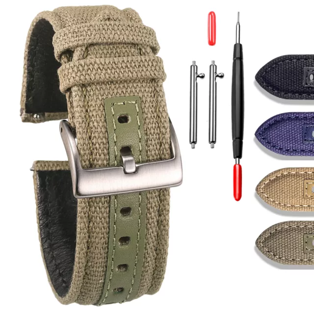 Canvas Watch Bands cinturino a sgancio rapido cinturini militari di ricambio