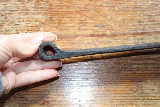 Antique Straight Hand Forged 25.5" Barn Door hinge, Strap Gate Black Cast Iron 8