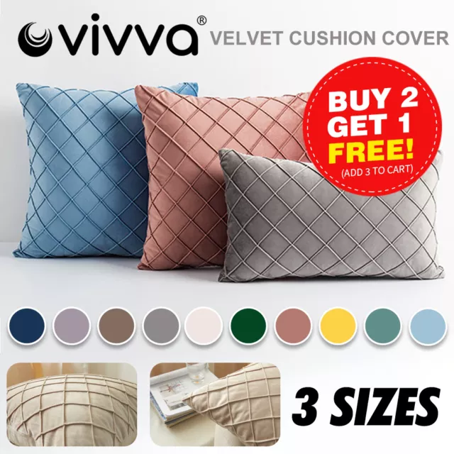 VIVVA Velvet Cushion Cover Diamond Checked Home Decor Sofa Throw Pillow Case