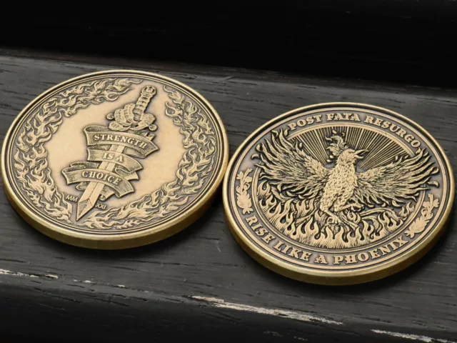 Phoenix Coin | Phoenix Bird Fire Rising Ashes | Phoenix Medallion | EDC Coin 3