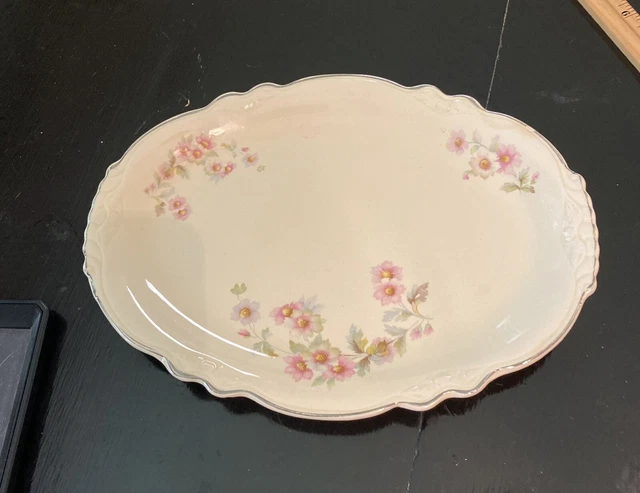 VTG Homer Laughlin Virginia Rose E47  N8 Serving Platter, 13" Made in USA EXLNT