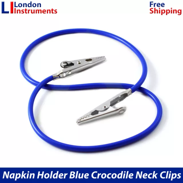 Oral Surgical Dental Patient Bib Holding Napkin Holder Blue Silicon Cord Pipe 2