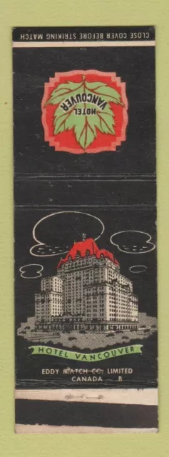 Matchbook Cover - Hotel Vancouver BC